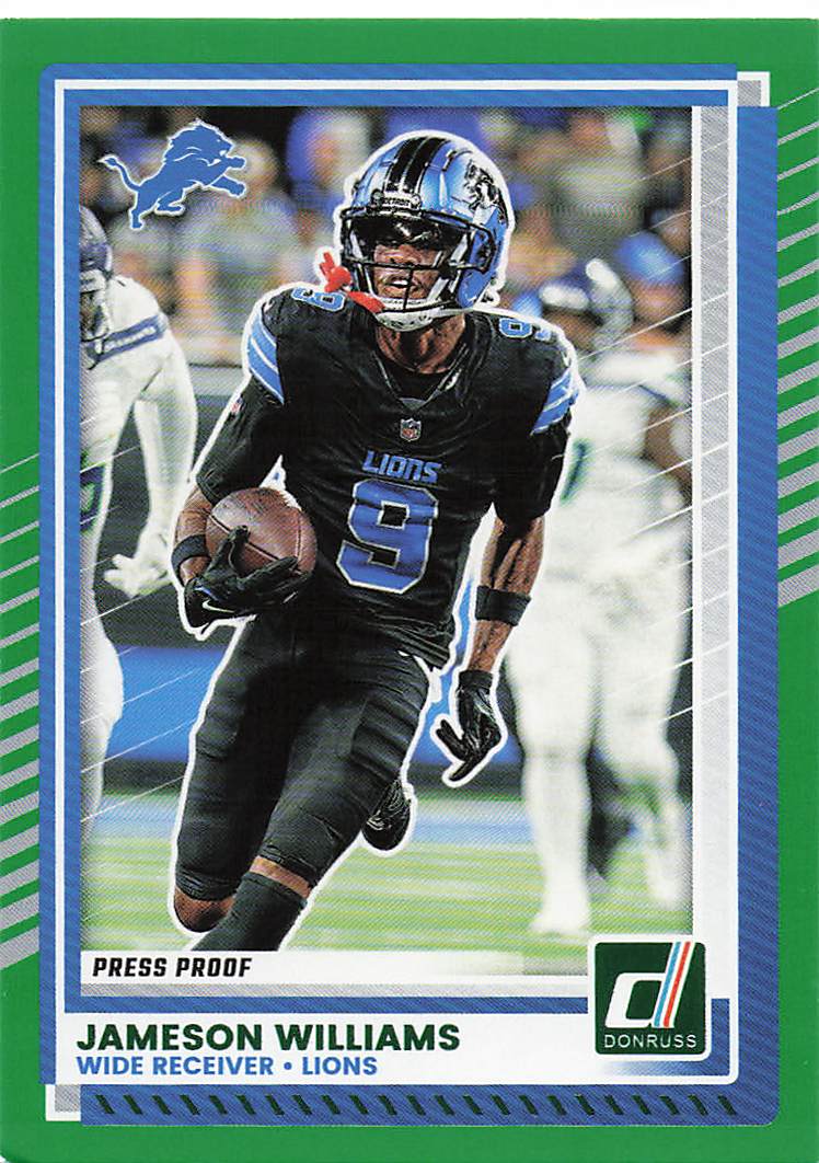 2025 Donruss Football Press Proofs Green Jameson Williams #9