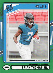 2024 Donruss Football Press Proof Green Brian Thomas Jr. #313 Rookie