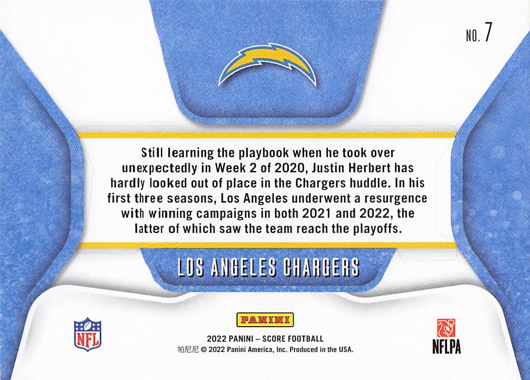 2023 Score Football Huddle Up Los Angeles Chargers #7