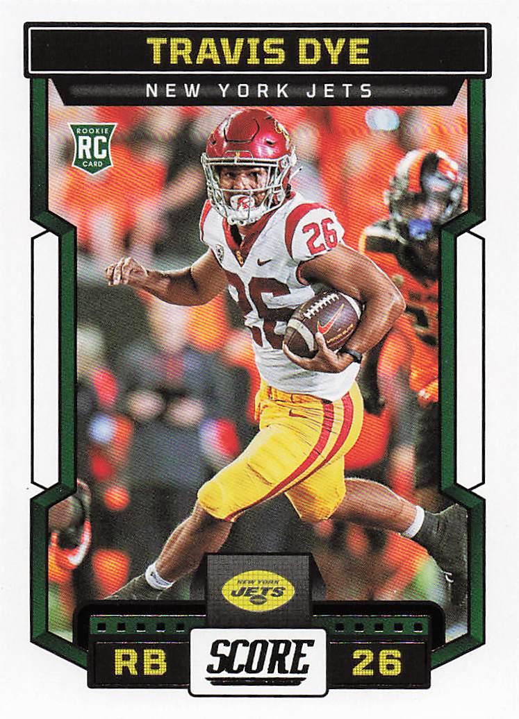 2023 Score Football Travis Dye #329 Rookie