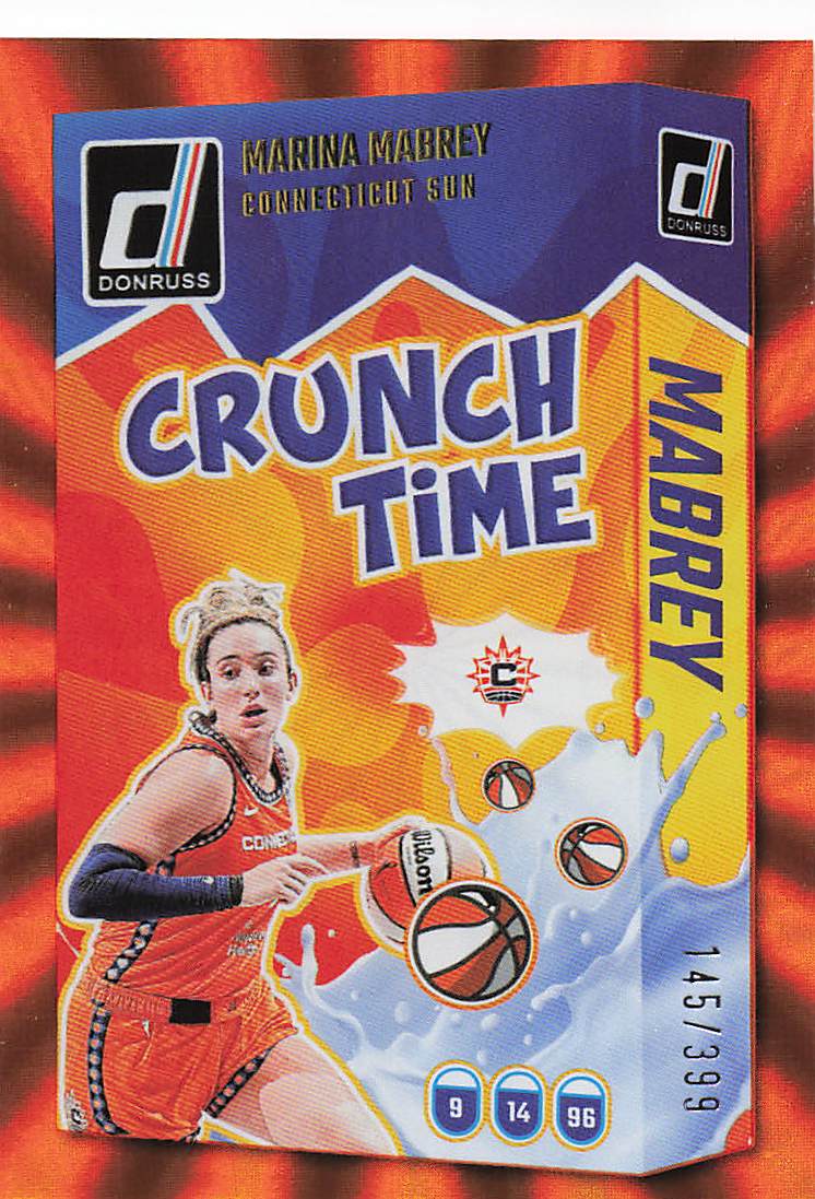 2025 Donruss WNBA Basketball Crunch Time Orange Laser 145/399 Marina Mabrey #13