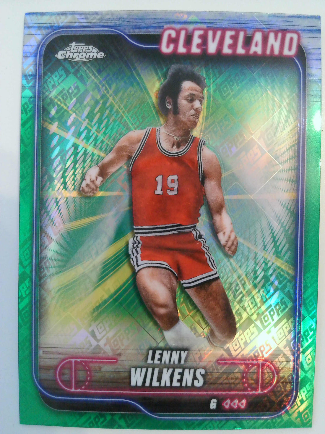 2024-25 Topps Chrome Basketball Topps Green Refractor Lenny Wilkens #14