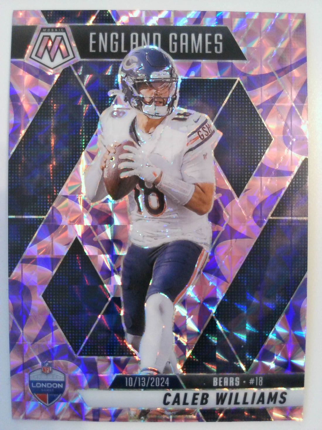 2025 Panini Mosaic Football Mosaic Reactive Purple Caleb Williams #253