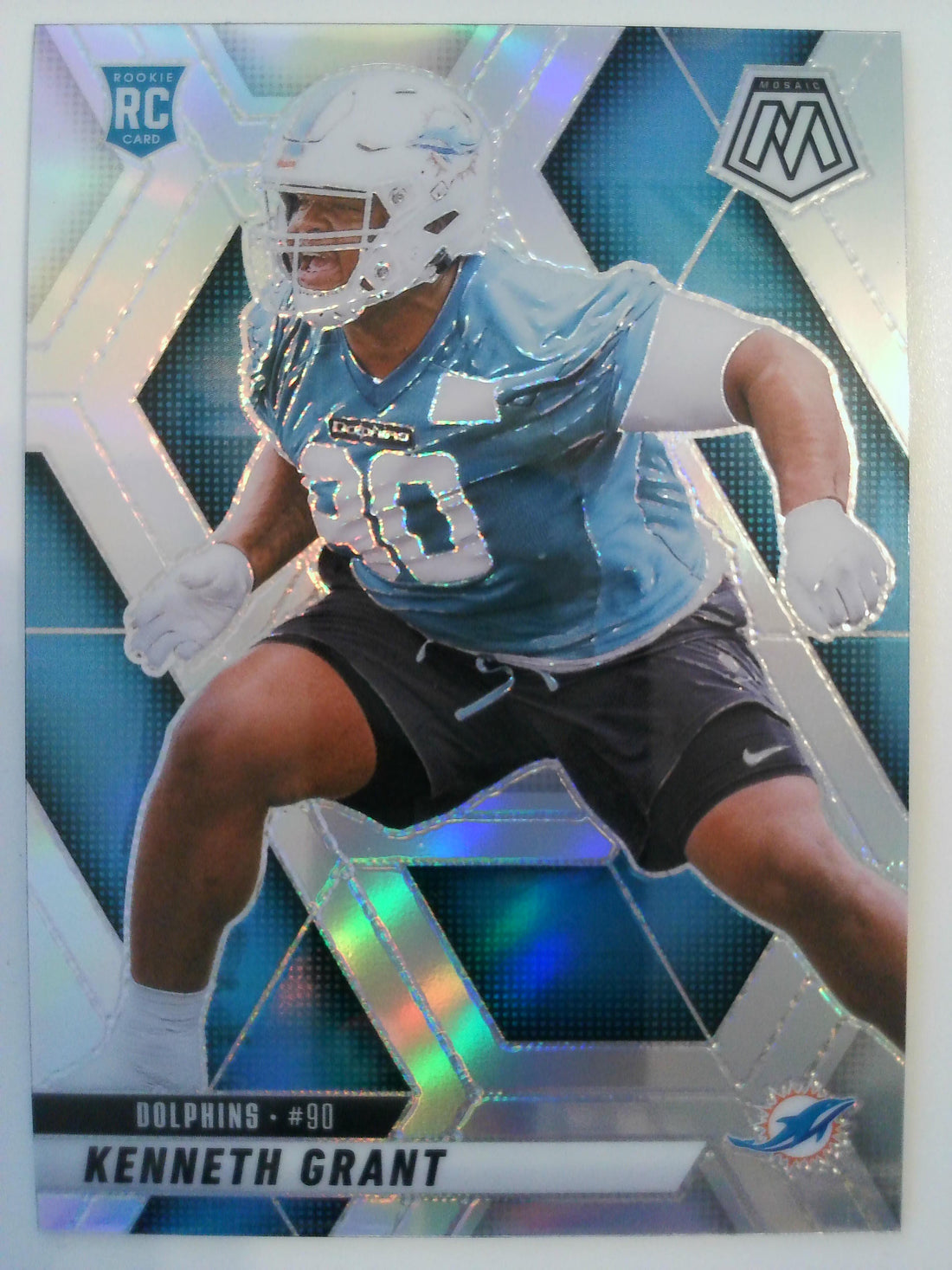 2025 Panini Mosaic Football Silver Kenneth Grant #351 Rookie