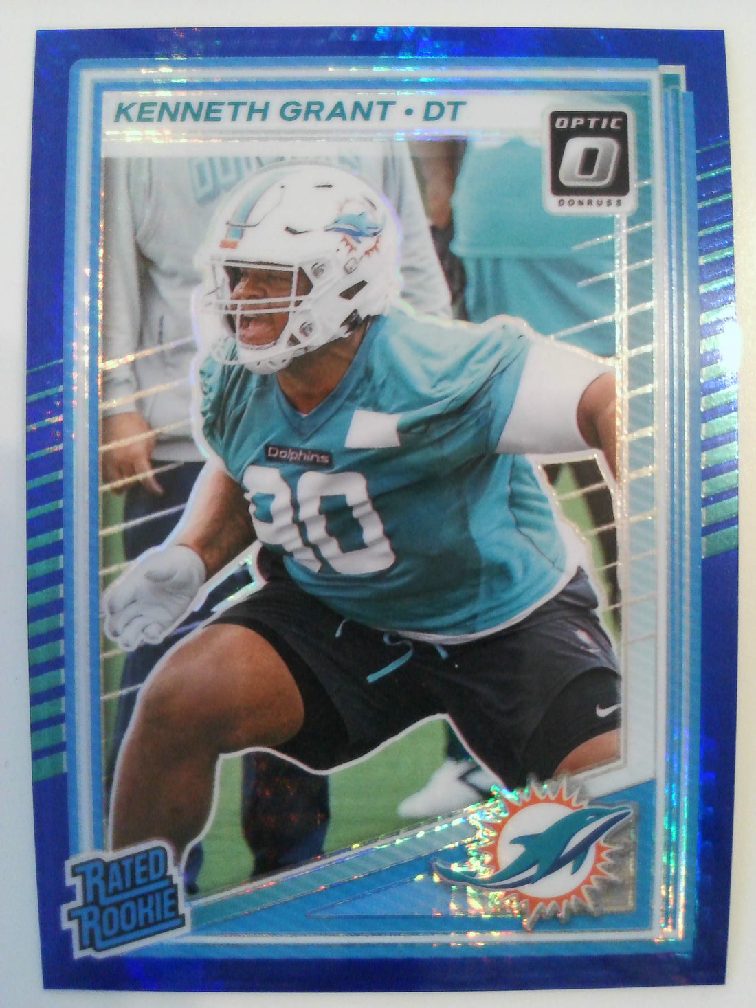 2025 Donruss Optic Football Blue Hyper Kenneth Grant #216 Rookie