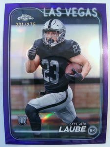 2024 Topps Chrome Football Purple Refractor 201/275 Dylan Laube #280 Rookie