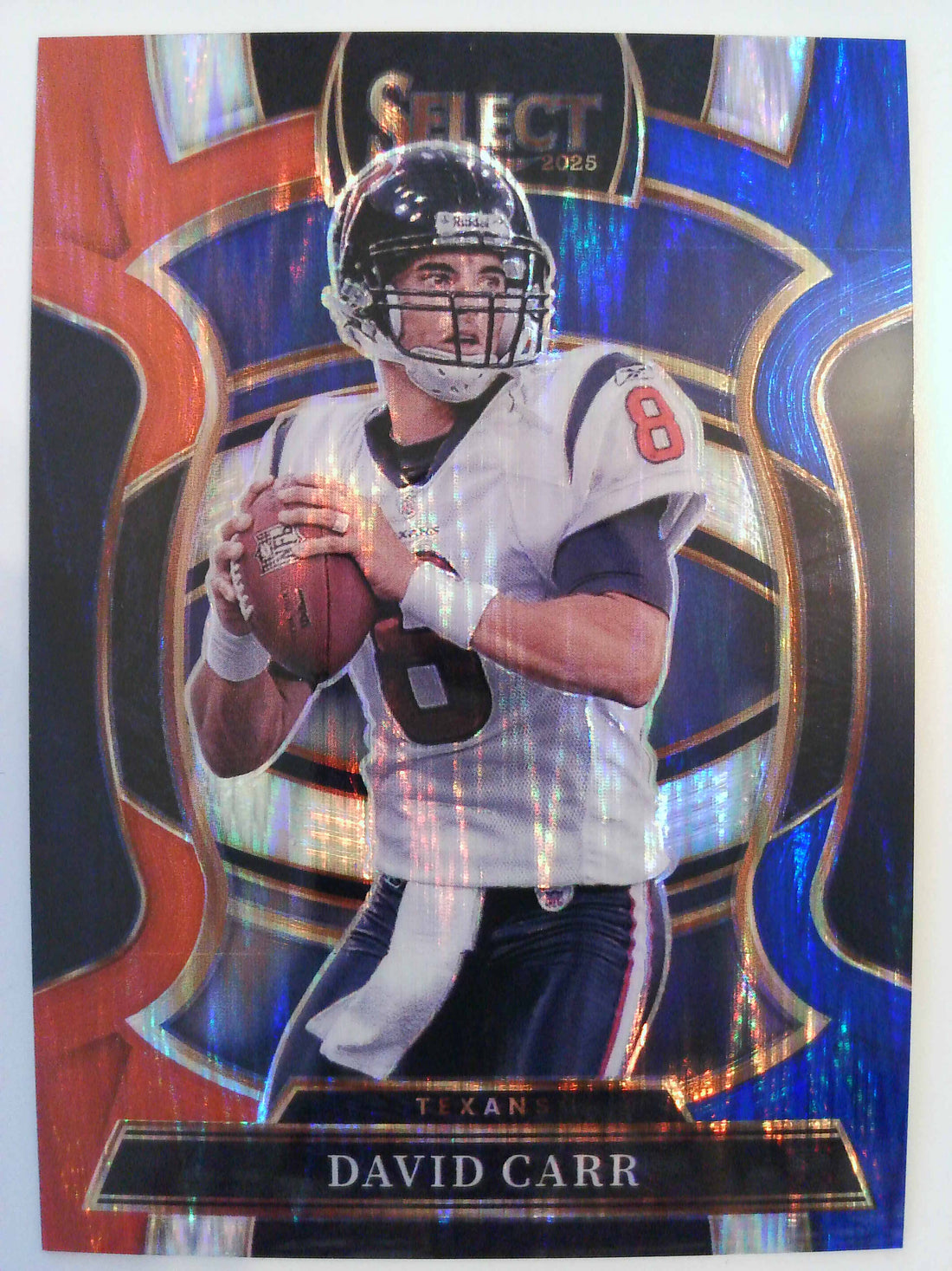 2025 Panini Select Football Red and Blue Prizm Shock David Carr #50