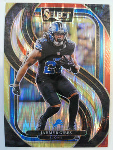 2024 Panini Select Football Black & Orange Prizm Shock Jahmyr Gibbs #163