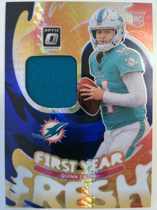 2025 Donruss Optic Football First Year Fresh Blue Hyper Quinn Ewers #FYFBH-QES