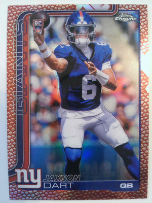 2025 Topps Chrome Football Football Leather Refractor Jaxson Dart #306 Rookie