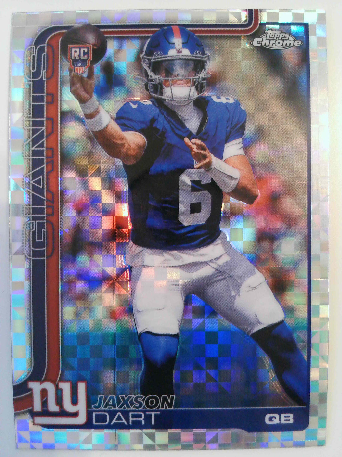 2025 Topps Chrome Football X-Fractor Jaxson Dart #306 Rookie