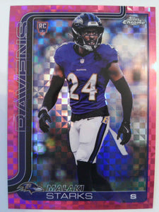 2025 Topps Chrome Football Hot Pink X-Fractor Malaki Starks #347 Rookie