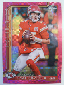 2025 Topps Chrome Football Hot Pink X-Fractor Patrick Mahomes II #148