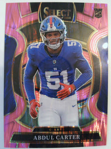 2025 Panini Select Football Pink Prizm Shock Abdul Carter #95 Rookie