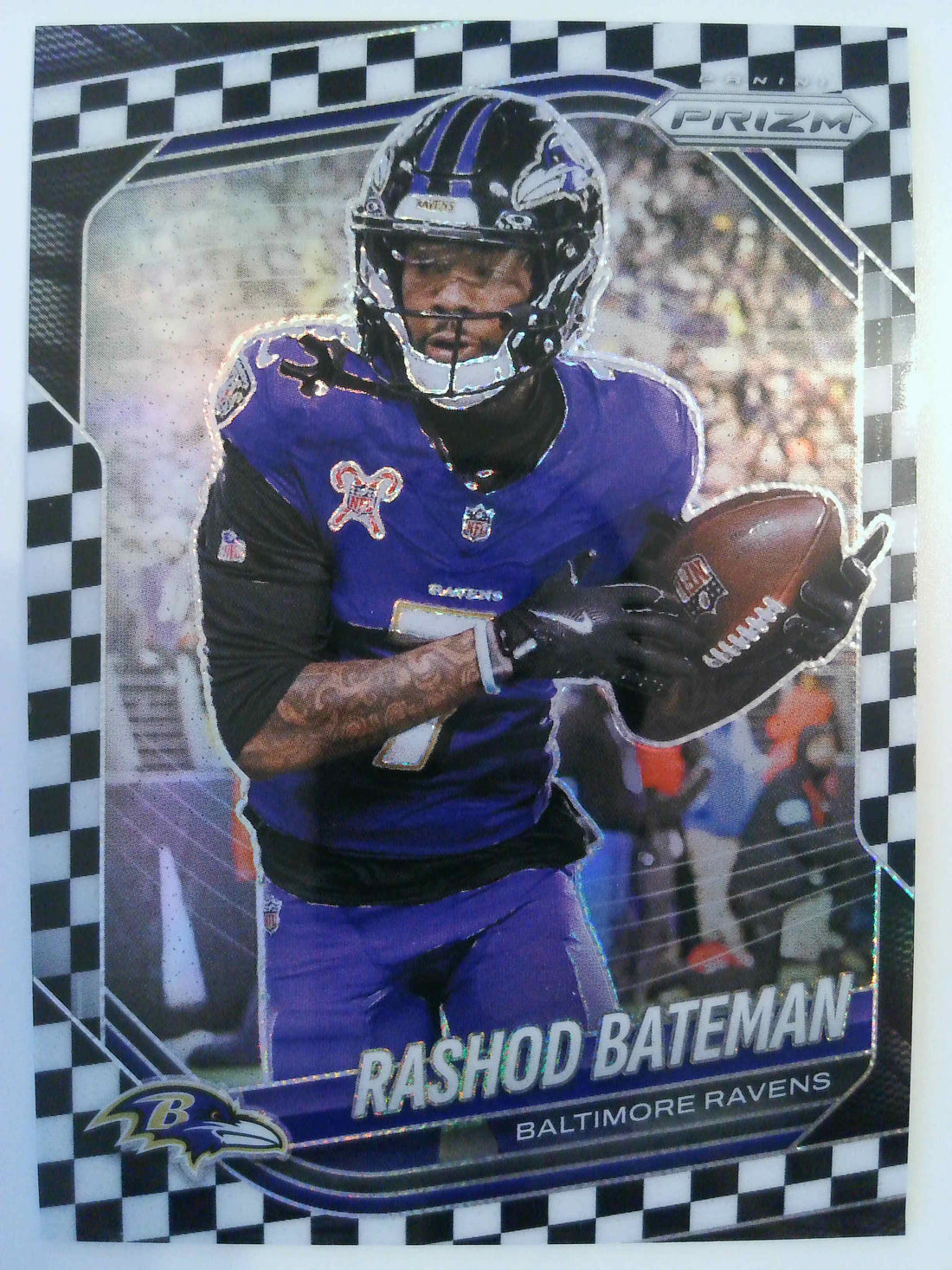 2025 Panini Prizm Football Black and White Checker Rashod Bateman #273