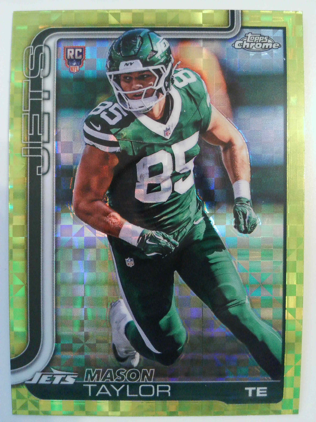 2025 Topps Chrome Football Lime Green X-Fractor Mason Taylor #400 Rookie