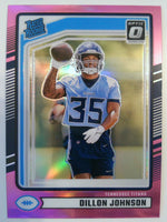 2024 Donruss Football Optic Rated Rookies Preview Pink Dillon Johnson #399 RC