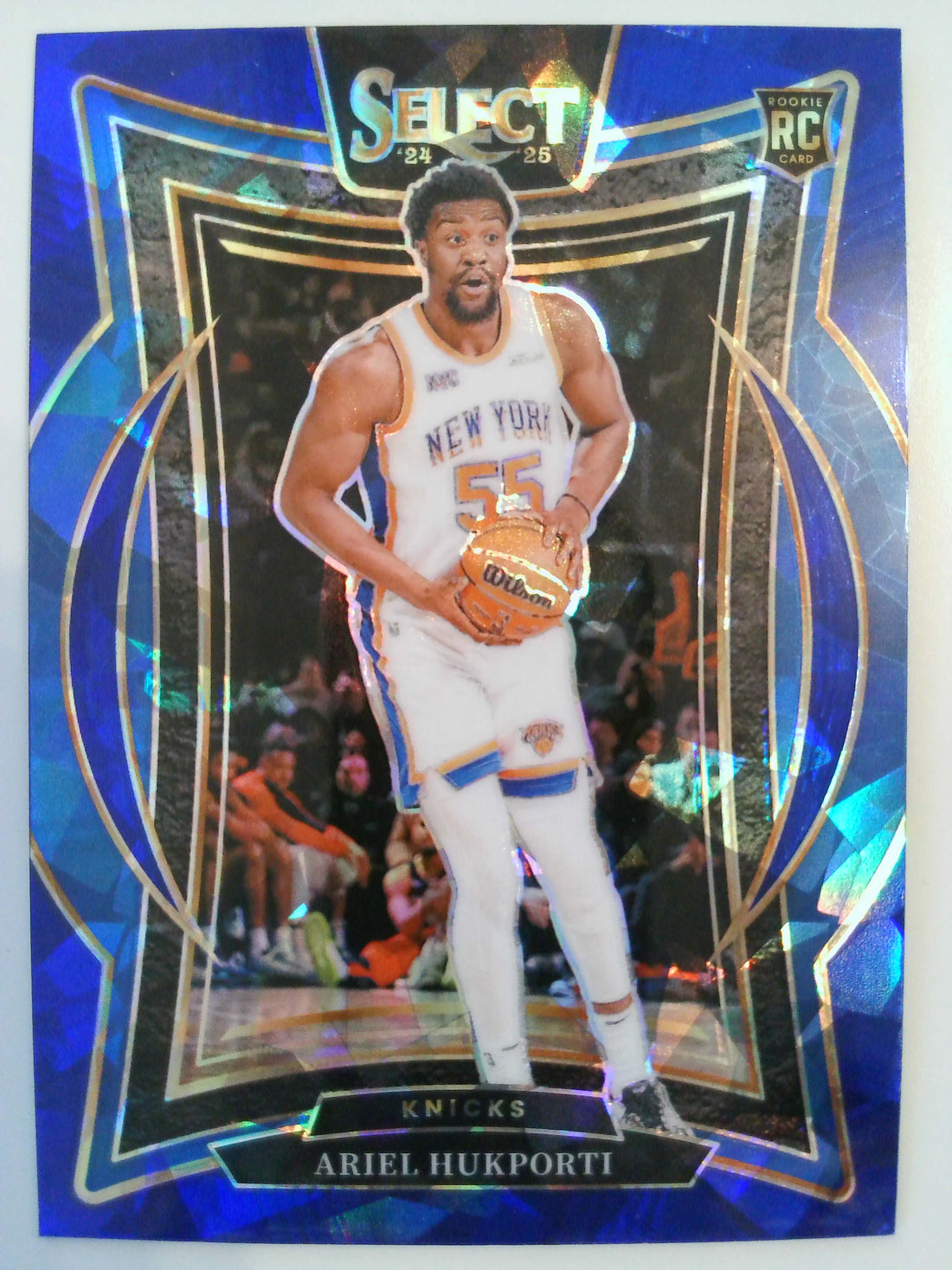 2024-25 Panini Select Blue Cracked Ice Prizm Ariel Hukporti #93 Rookie