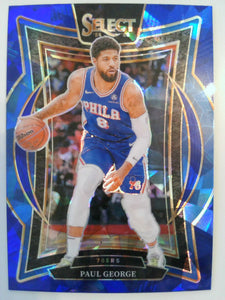 2024-25 Panini Select Basketball Blue Cracked Ice Prizm Paul George #37