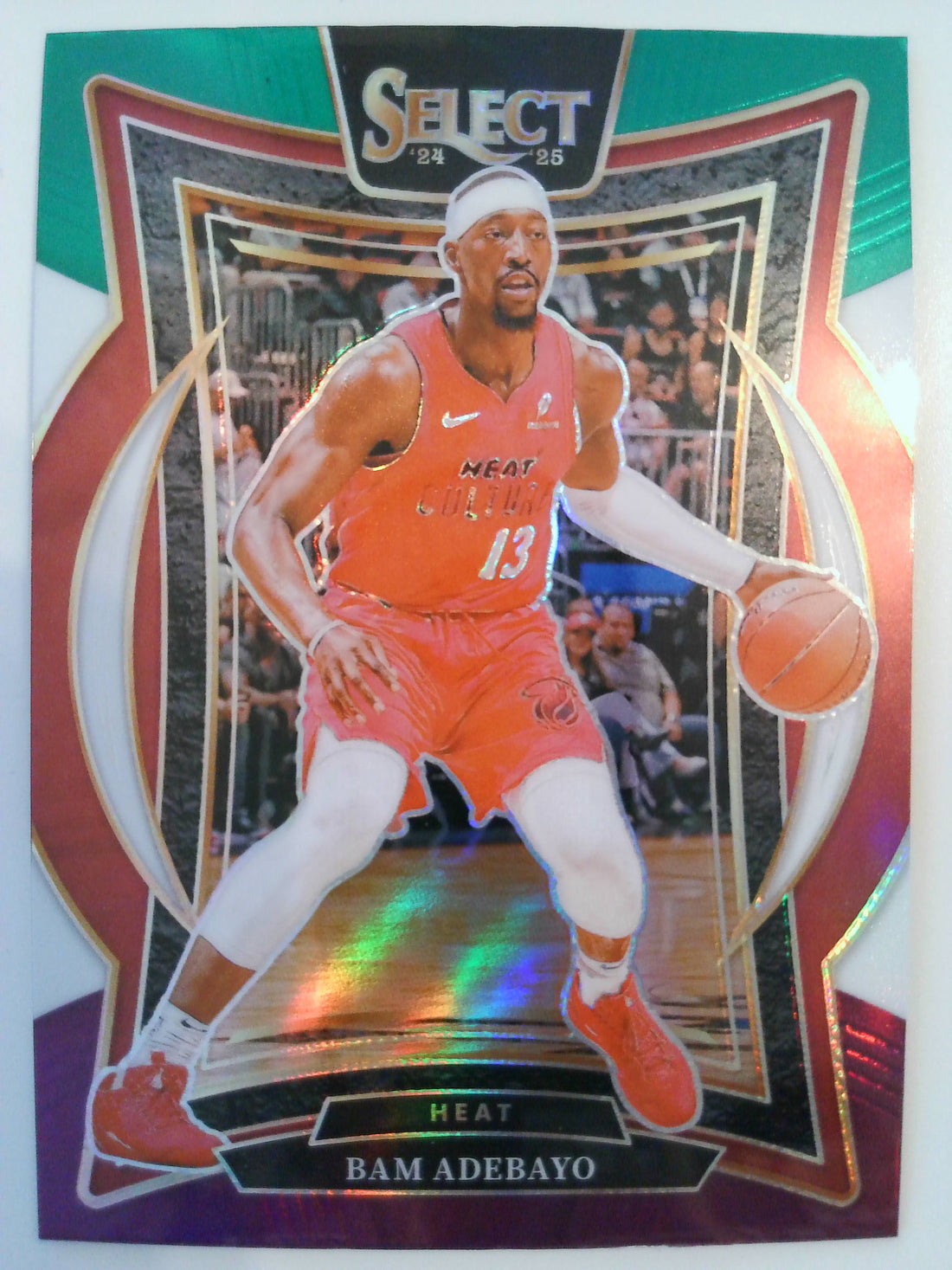 2024-25 Panini Select Basketball Green White Purple Prizm Bam Adebayo #15