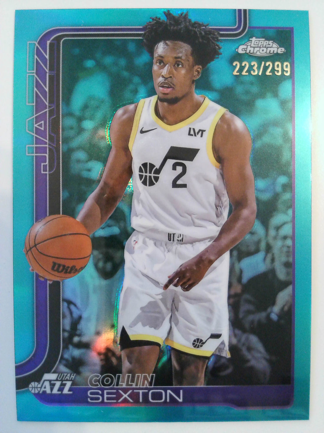 2025-26 Topps Chrome Basketball Teal Refractor 223/299 Collin Sexton #210