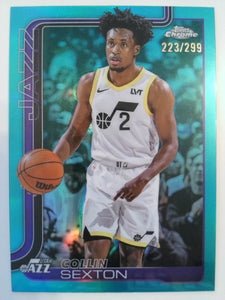 2025-26 Topps Chrome Basketball Teal Refractor 223/299 Collin Sexton #210
