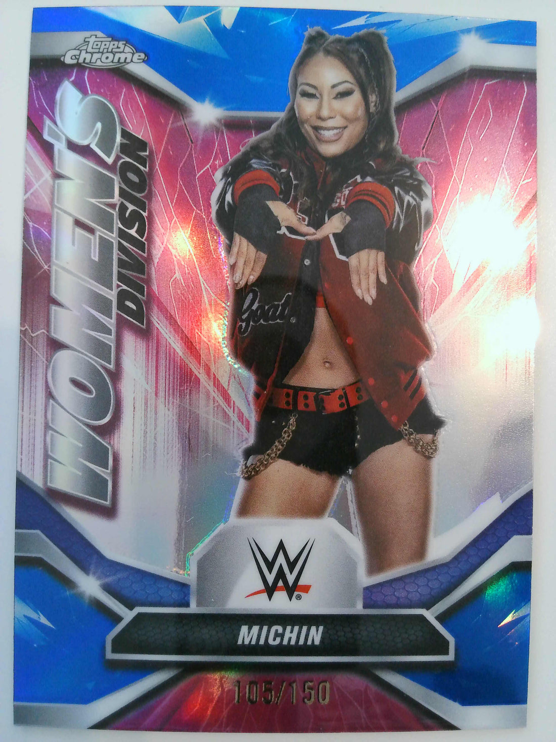 2026 Topps Chrome WWE Women's Division Blue Refractor 105/150 Michin #WDV-16