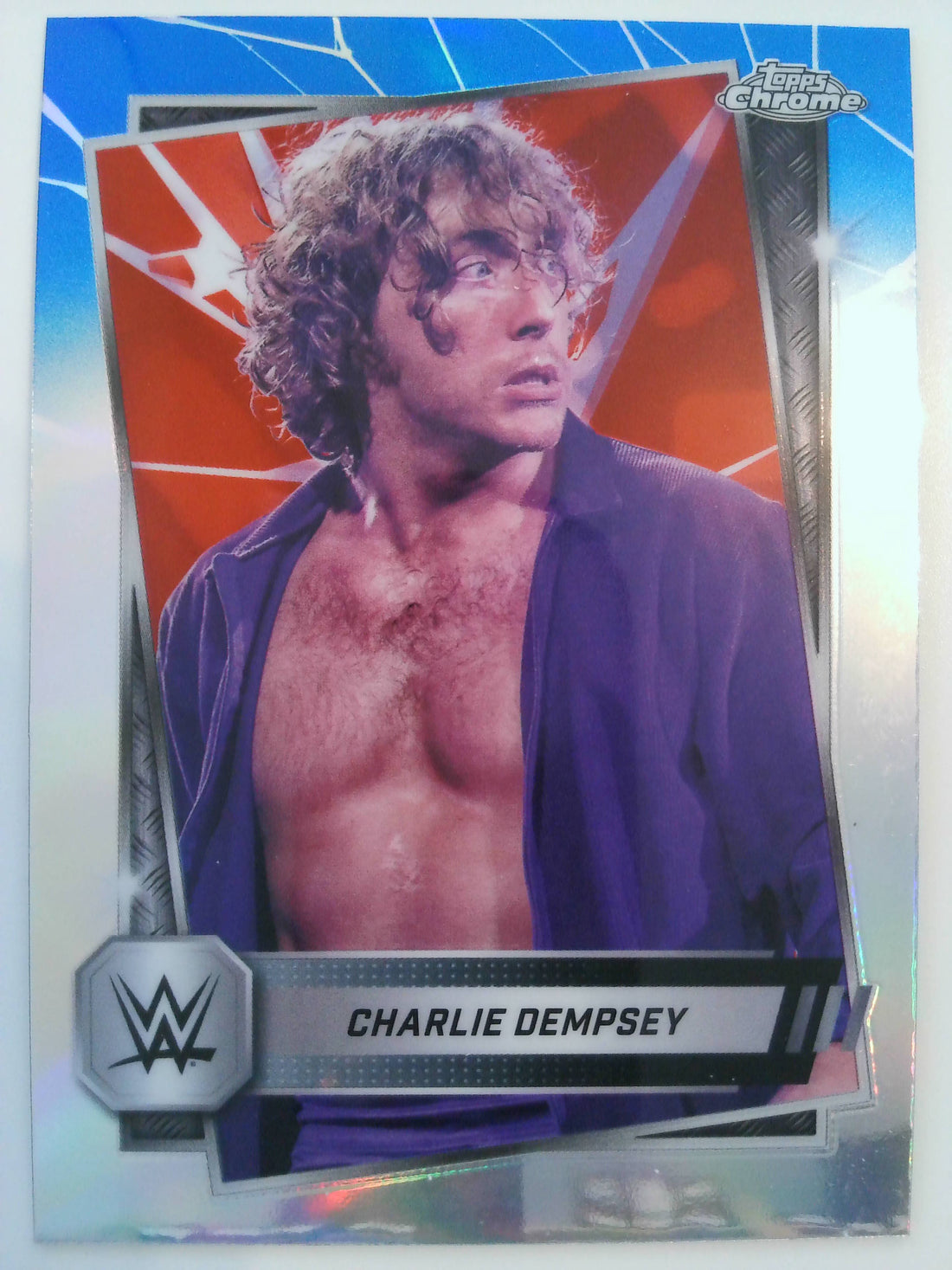 2025 Topps Chrome WWE Wrestling Red & Blue Refractor Charlie Dempsey #200