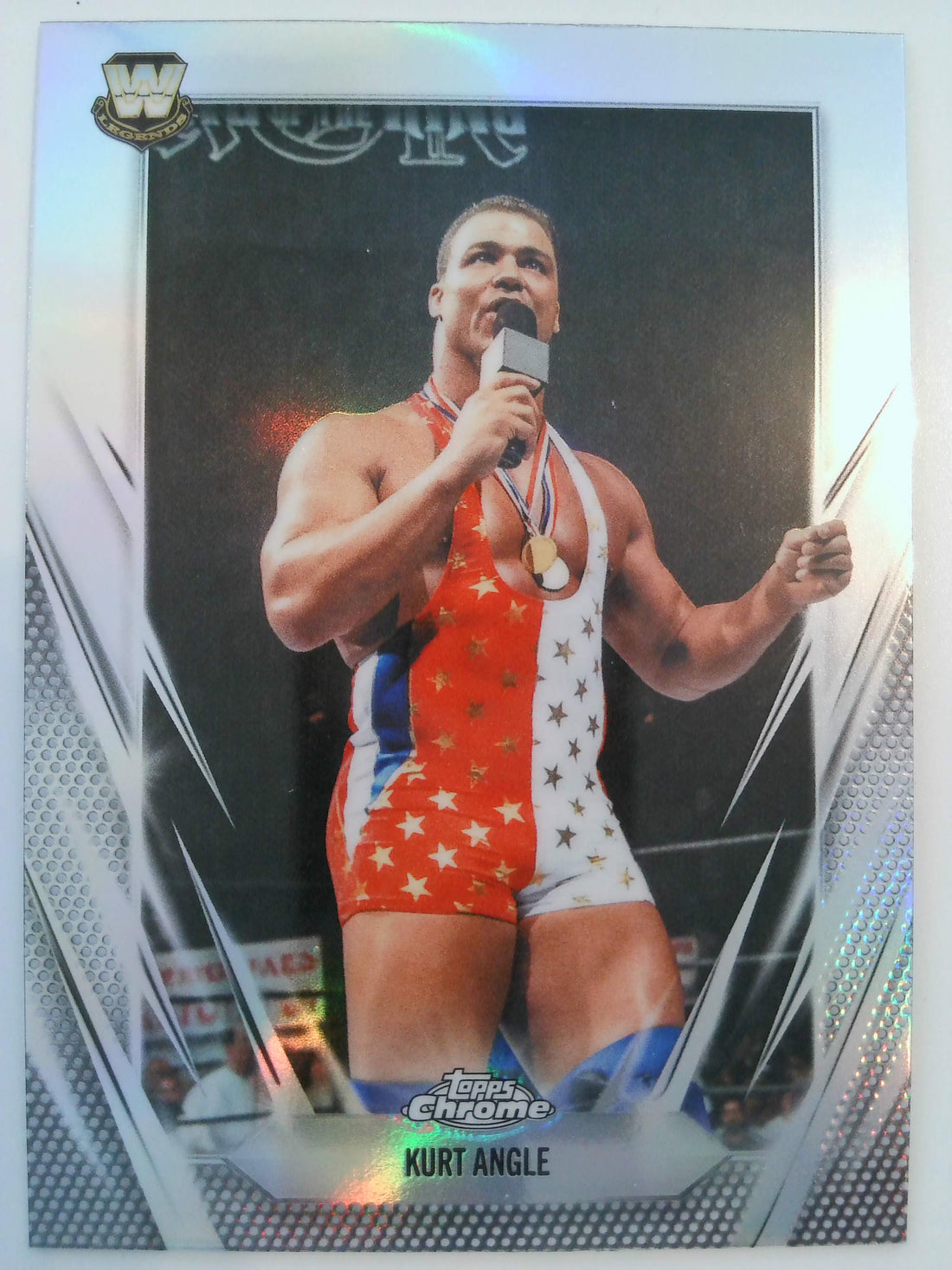 2026 Topps Chrome WWE Wrestling Refractor Kurt Angle #123