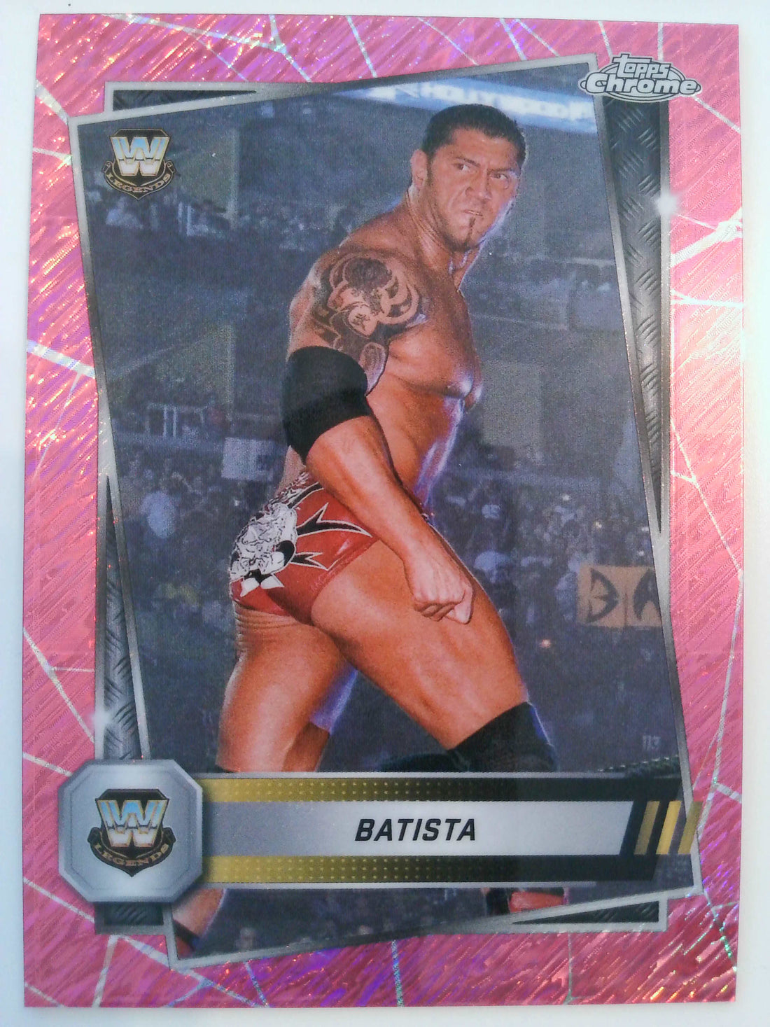 2025 Topps Chrome WWE Wrestling Pink Shimmer Refractor Batista #43
