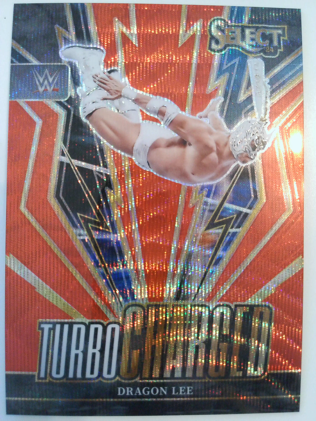 2024 Select WWE Wrestling Turbo Charged Red Wave Prizms 121/149 Dragon Lee #5