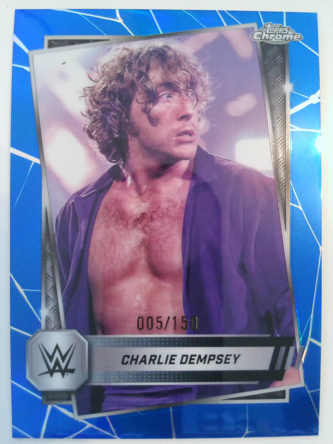 2025 Topps Chrome WWE Wrestling Blue Refractor 005/150 Charlie Dempsey #200