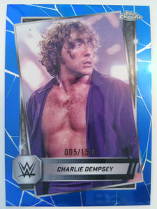 2025 Topps Chrome WWE Wrestling Blue Refractor 005/150 Charlie Dempsey #200