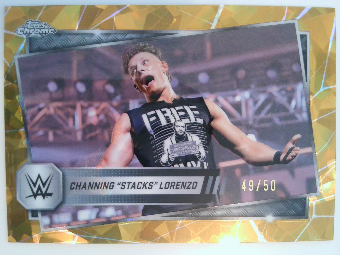 2025 Chrome WWE Gold Geometric Refractor 49/50 Channing "Stacks" Lorenzo #181