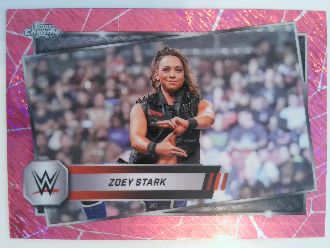 2025 Topps Chrome WWE Wrestling Pink Shimmer Refractor Zoey Stark #174