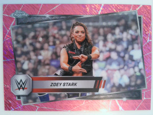 2025 Topps Chrome WWE Wrestling Pink Shimmer Refractor Zoey Stark #174