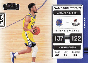 2021-22 Panini Contenders Basketball Game Night Ticket Stephen Curry #8