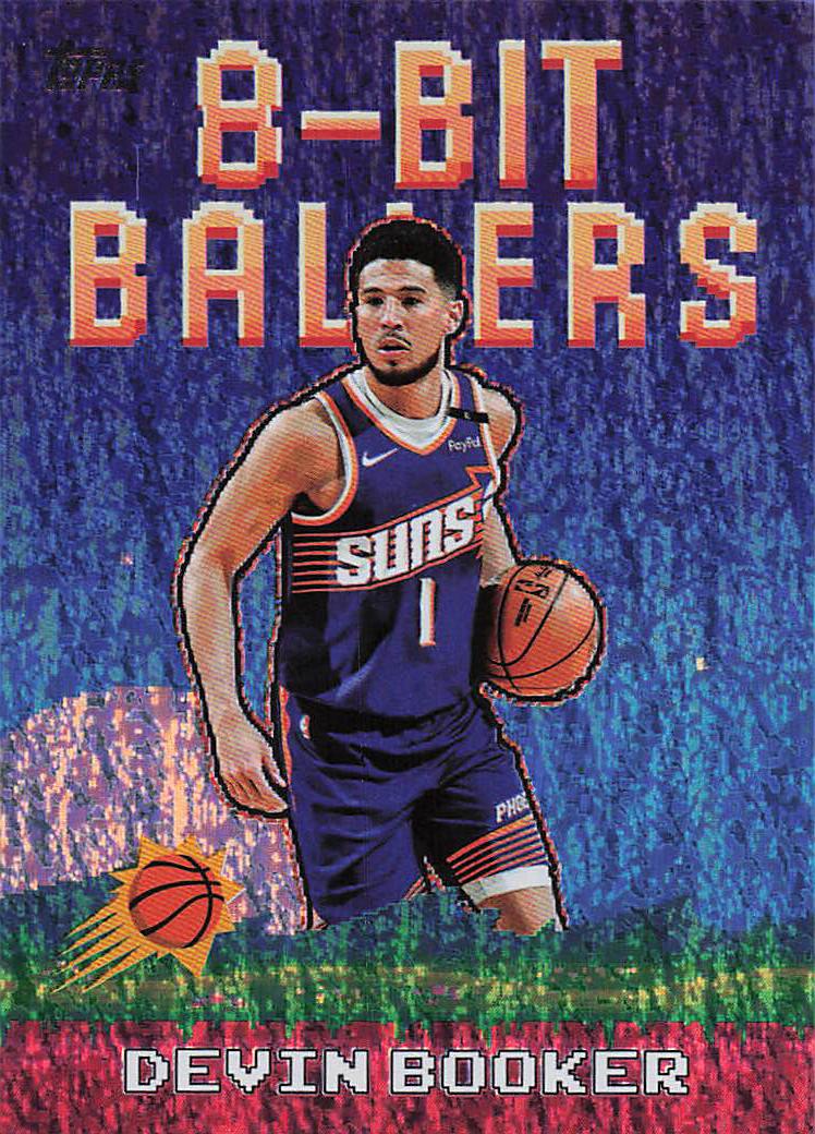 2025-26 Topps Basketball 8-Bit Ballers Purple Holo Foil Devin Booker #8B-3