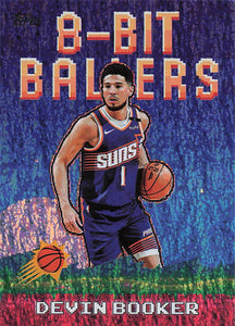 2025-26 Topps Basketball 8-Bit Ballers Purple Holo Foil Devin Booker #8B-3
