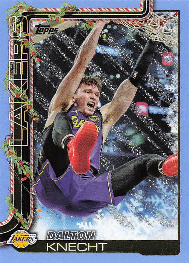 2025-26 Topps Holiday Light Blue and White Glitter Holiday Dalton Knecht #H122