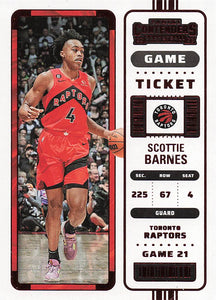 2022-23 Panini Contenders Basketball Game Ticket Red Scottie Barnes #12
