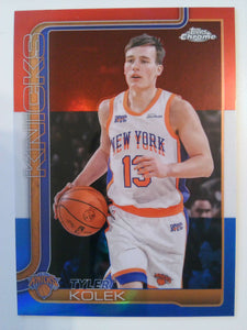 2025-26 Topps Chrome Basketball Red White and Blue Refractor Tyler Kolek #139