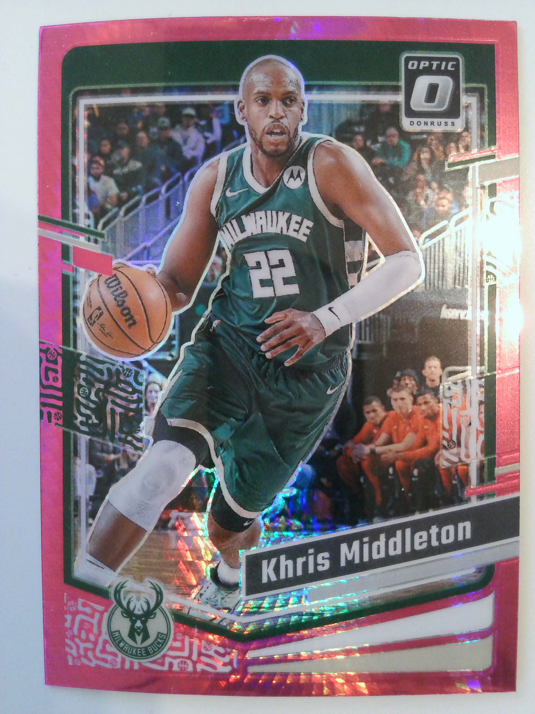 2023-24 Donruss Optic Basketball Hyper Pink Khris Middleton #11