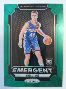 2024-25 Panini Prizm Basketball Emergent Prizms Green Nikola Topic #18