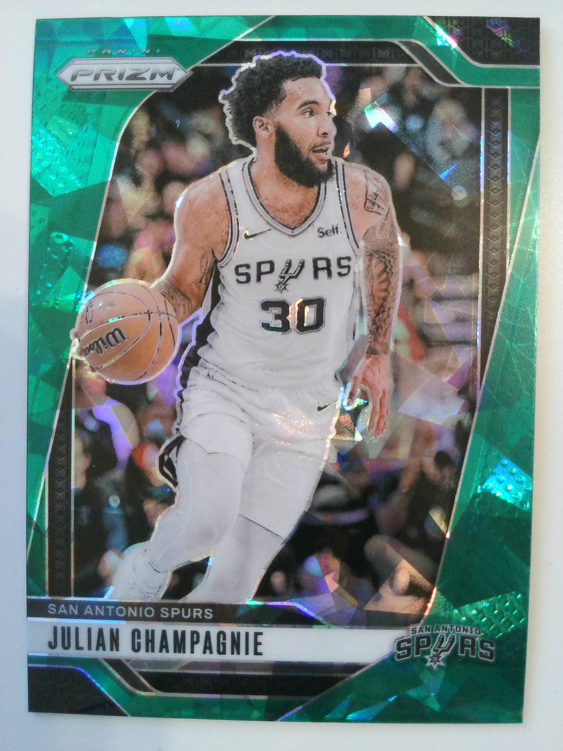 2024-25 Panini Prizm Basketball Prizms Green Ice Julian Champagnie #158