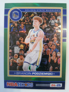 2024-25 Hoops Basketball Premium Prizms Green Brandin Podziemski #70