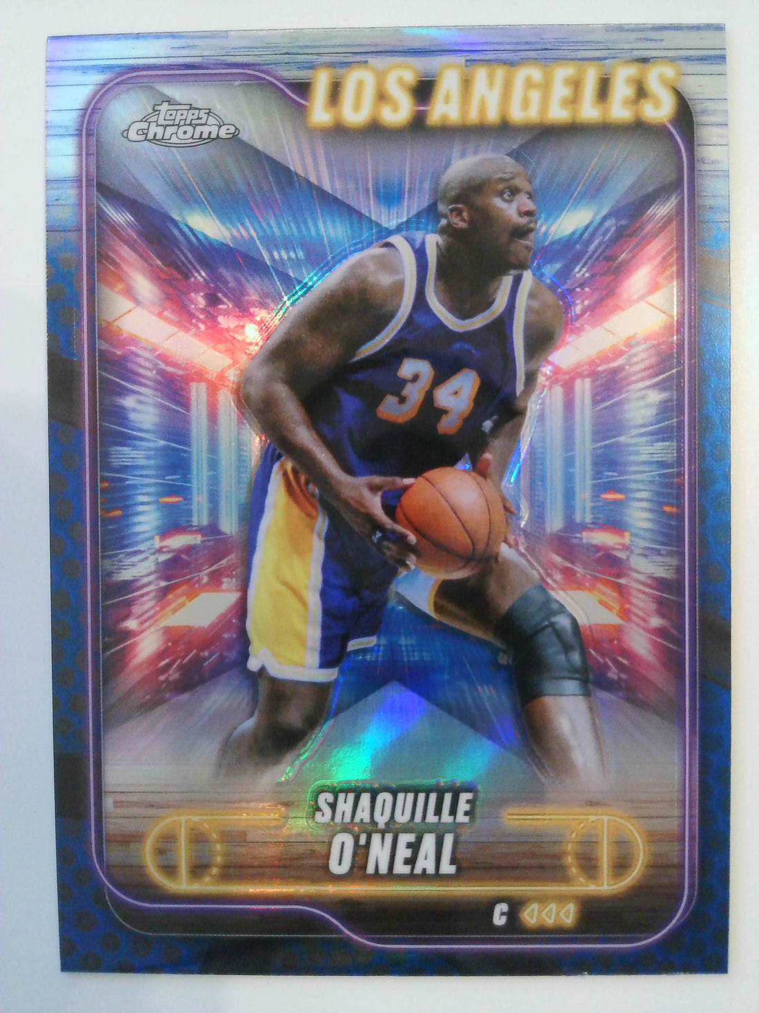 2024-25 Topps Chrome Basketball Blue Basketball Refractor Shaquille O'Neal #171