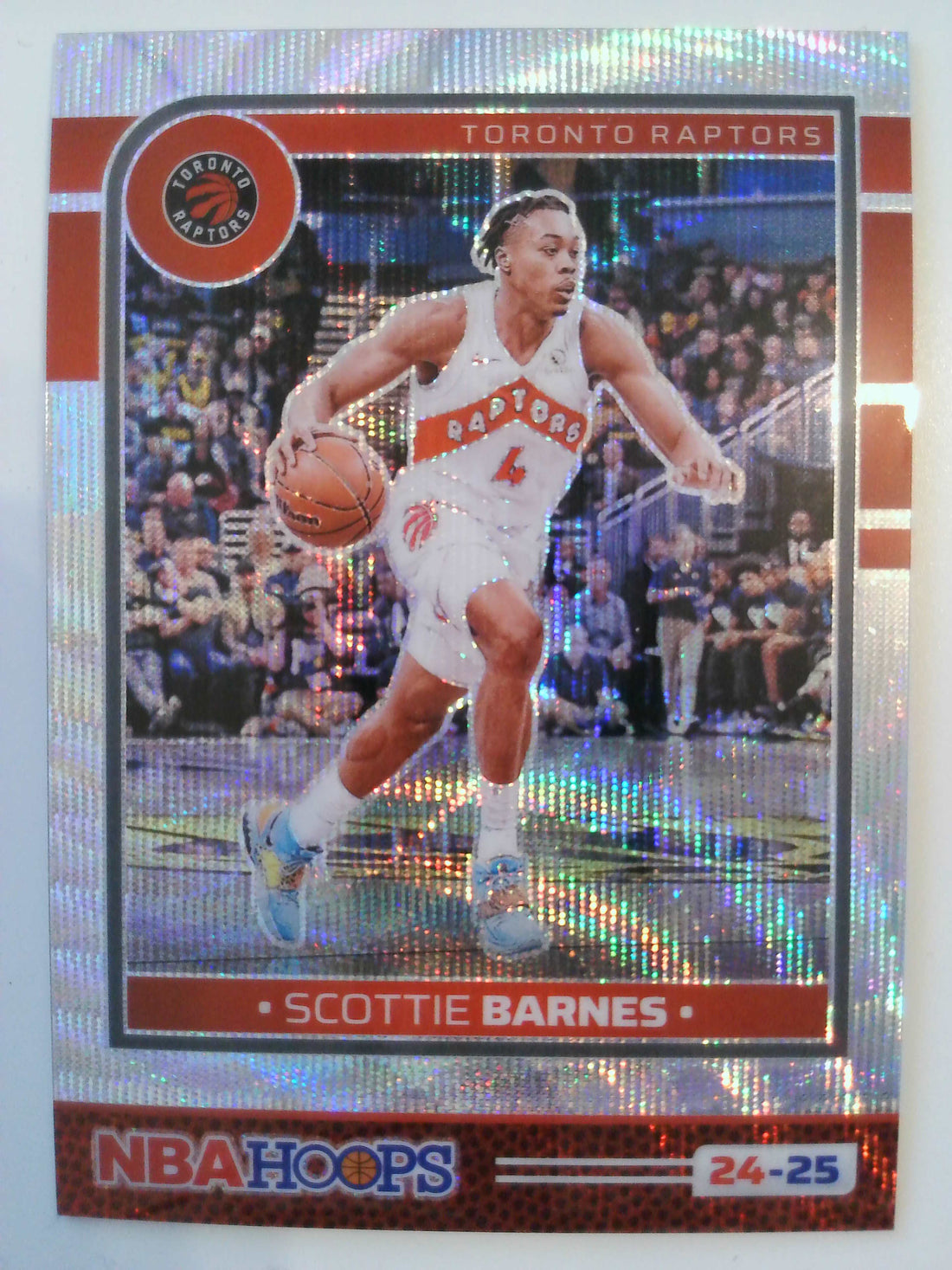 2024-25 Hoops Basketball Premium Prizms Wave Blue 43/99 Scottie Barnes #101