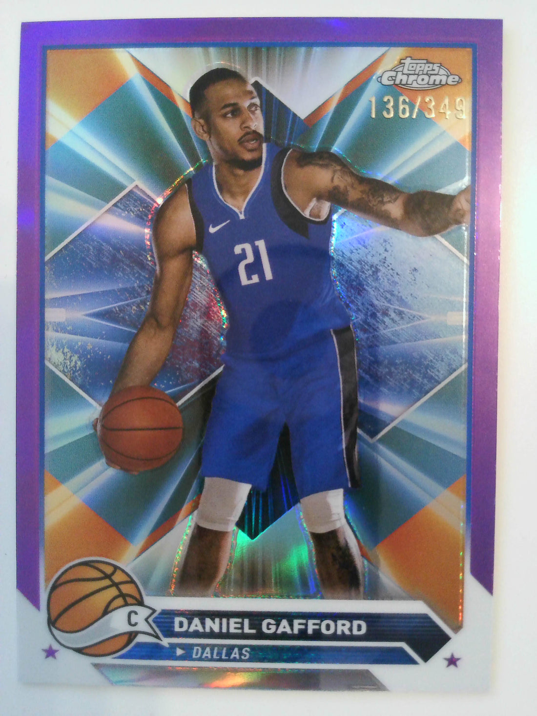 2023-24 Topps Chrome Basketball Purple Refractors 136/349 Daniel Gafford #68