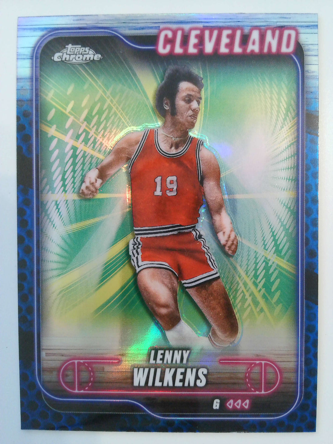 2024-25 Topps Chrome Basketball Blue Basketball Refractor Lenny Wilkens #14